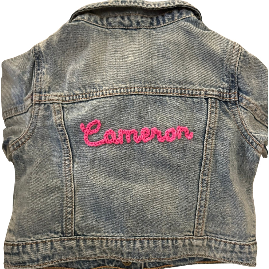 Custom Hand Embroidered Denim Jacket - Baby & Toddler - Personalized Gift