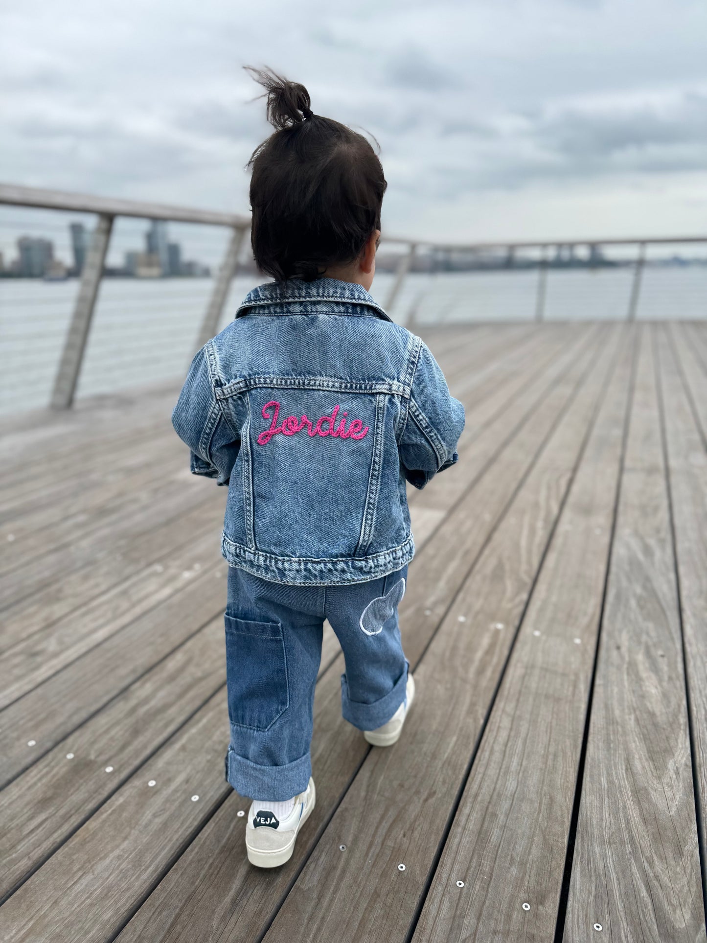 Custom Hand Embroidered Denim Jacket - Baby & Toddler - Personalized Gift