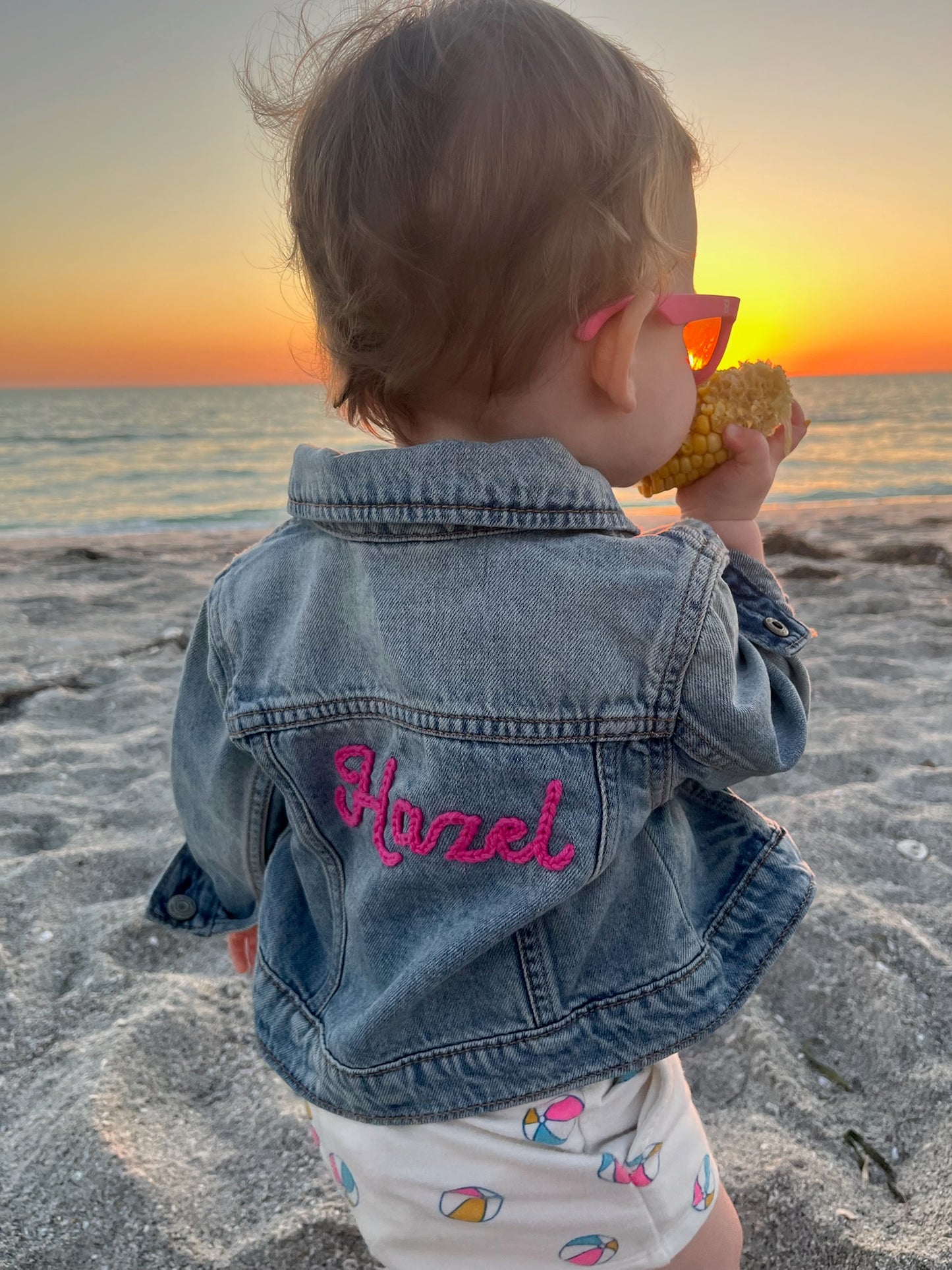 Custom Hand Embroidered Denim Jacket - Baby & Toddler - Personalized Gift